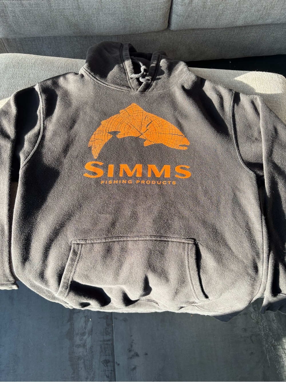 Simms Black Hoodie with Orange Logo